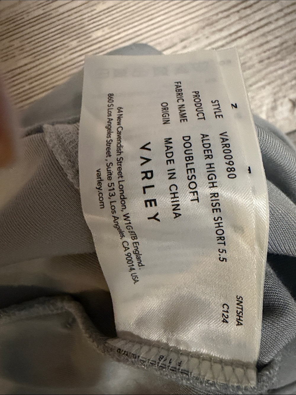 Varley Alder Highrise Shorts 3.5 Wind Blue/Light Grey XXS Doublesoft - Picture 2 of 4
